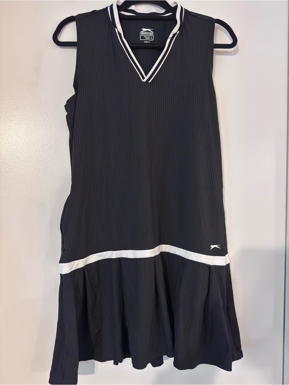 Slazenger Black Tennis Dress with White Trim